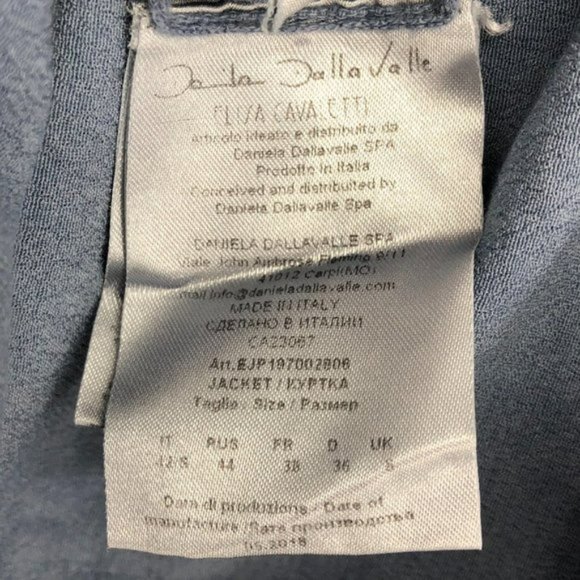 ELISA CAVALETTI Slate Blue Slouchy Jersey Buttoned Long Overcoat NWT crepe SP - Picture 12 of 16